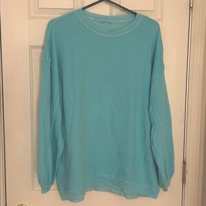 Aerie Turquoise Teal Blue Green Crewneck Sweatshirt